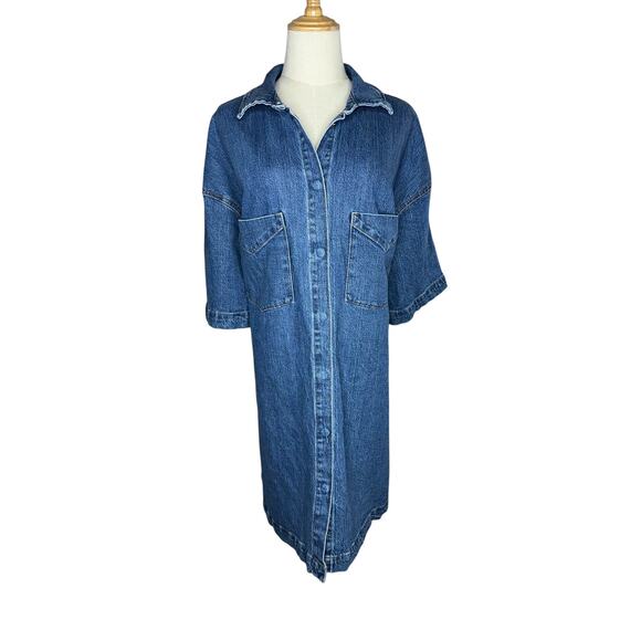 ASOS Curve Indigo Denim Shirt Dress - Picture 4 of 11